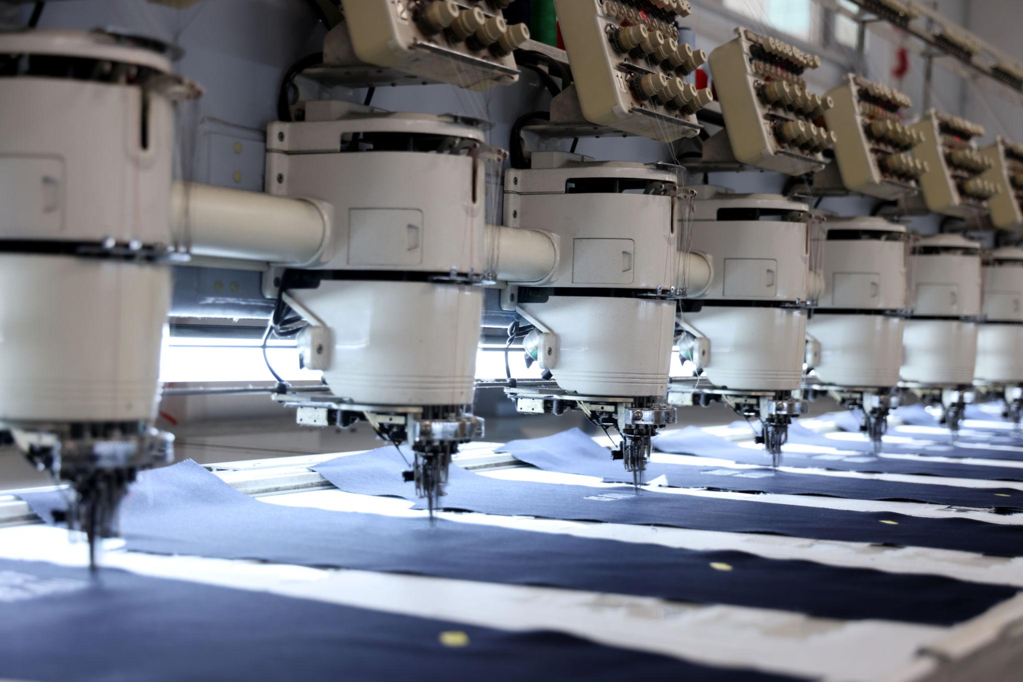 Textile Manufacturing Machines in Modern Factory